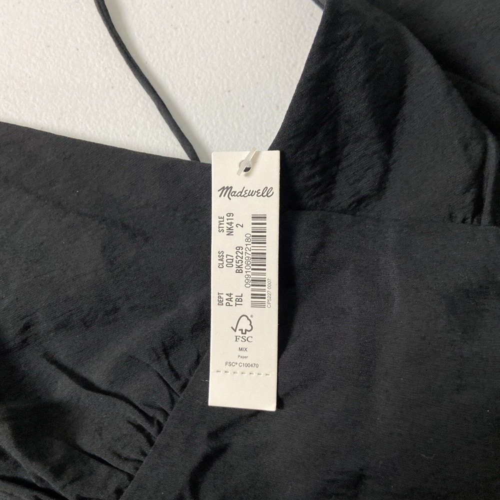 Madewell women's Layton Midi Slip Dress Size 2 Black NK419 - Picture 3 of 6